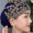 thumbnail image 3 of kurtrusly Bonnet de Mode pour Femmes Confortable Chapeau de Chimiothérapie Anti-Cancer Bleu Foncé 1Set, 3 of 6
