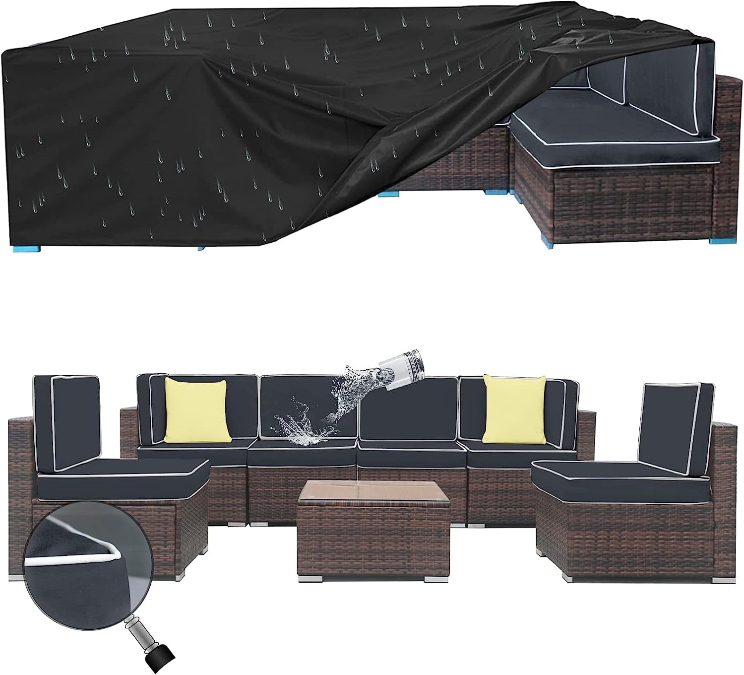 Patio Cushion Covers Replacement, Outdoor Cushion Slipcovers with