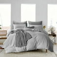 thumbnail image 1 of Twin/Twin XL Size Duvet Covers Egyptian Cotton 600 Thread Count Soft and Smooth All Season Duvet Cover 3 Piece (1 Duvet Cover + 2 Pillow Cases) Light Grey Solid with Zipper Closure, 1 of 5