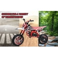 thumbnail image 2 of Dapmiu 49CC 2-Stroke Youth Dirt Bike&nbsp;- Front Inverted Fork & Rear Monoshock, Throttle Limiter & 15" Tires for Safety, Red, 2 of 8