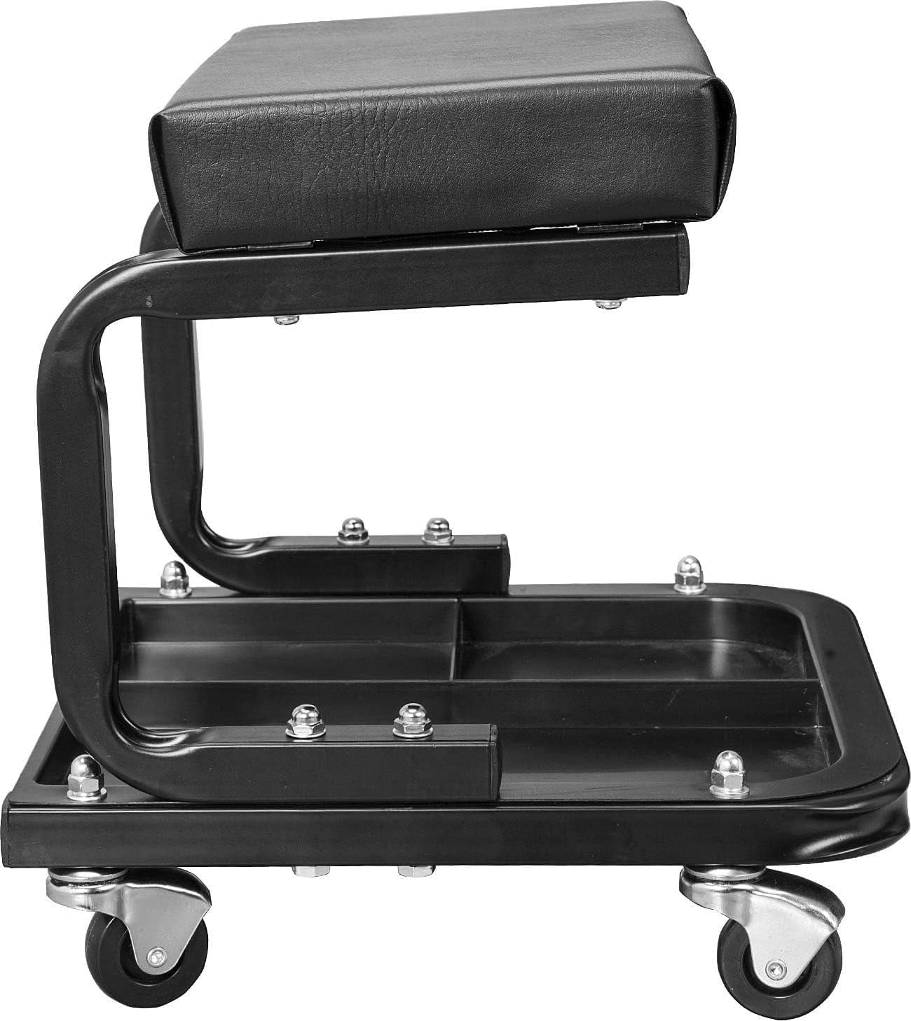 Torin Rolling Creeper Garage/Shop Seat: Padded Mechanic Stool with Tool Tray Storage, Black,WATR6300B