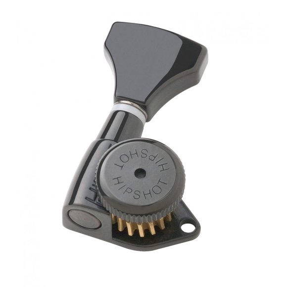Sintonizadores Hipshot Grip-Lock 6 en línea, no escalonados, color negro