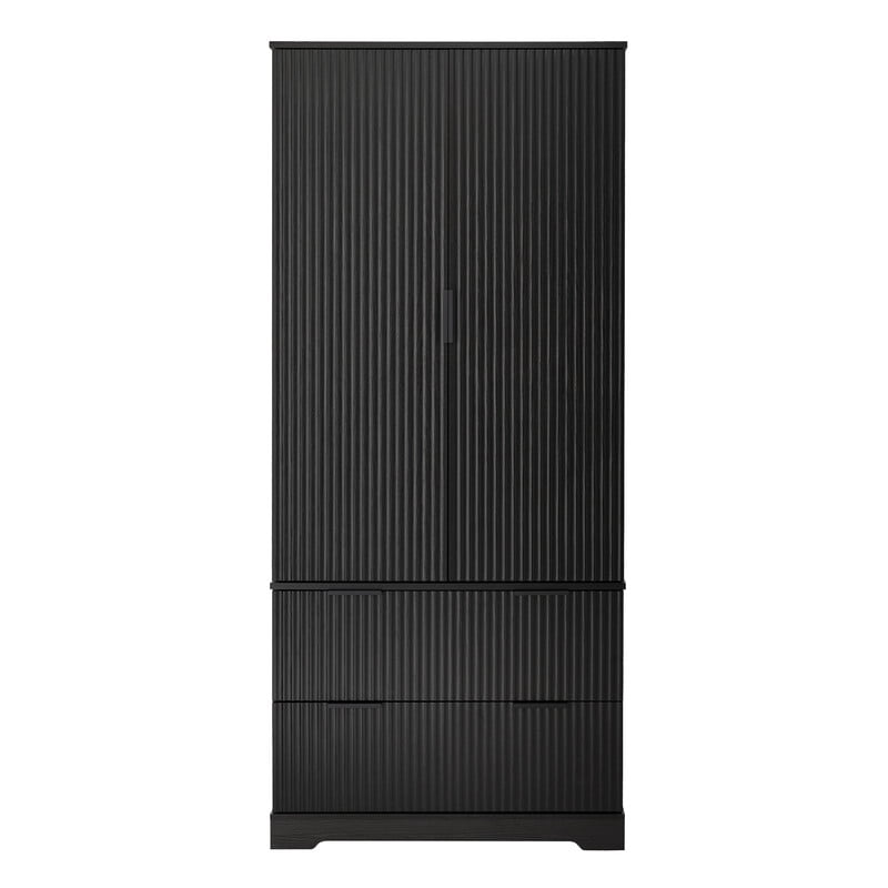 72'' Tall Fluted Kitchen Pantry Hutch with Rack & Drawer, Multi-Functional Storage Cabinet, Freestanding Cupboard Organizer