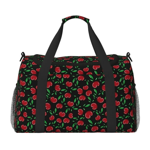 Disketp Cherry Bolsa de Viaje Tipo Duffle, Bolso de Mano para Fin de Semana para Mujer, Bolsa de Gimnasio Ligera para Hombre, Esencial para Viajes