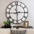thumbnail image 3 of 31.5" White Wood and Black Metal   Wall Clock, 3 of 5