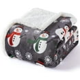 thumbnail image 2 of Sherpa Christmas Throw Blanket, Fuzzy Fluffy Soft Cozy Blanket, Fleece Flannel Plush Microfiber Blanket for Couch Bed Sofa (50" X 60", Snowman), 2 of 8