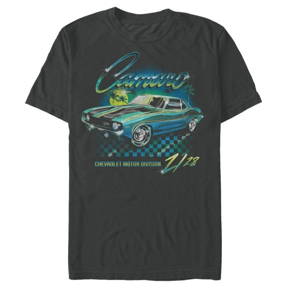 Men's General Motors Retro Blue Camaro Z28 Graphic Tee Charcoal Medium