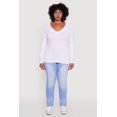 thumbnail image 3 of Women's Plus Size Long Sleeve V-Neck Basic Tee, 3 of 5