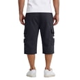 thumbnail image 6 of Long Shorts for Men Below Knee Elastic Wasit Cargo Short Pants Lightweight 3/4 Running Hiking Shorts with Pockets,Dark Blue,3XL, 6 of 6