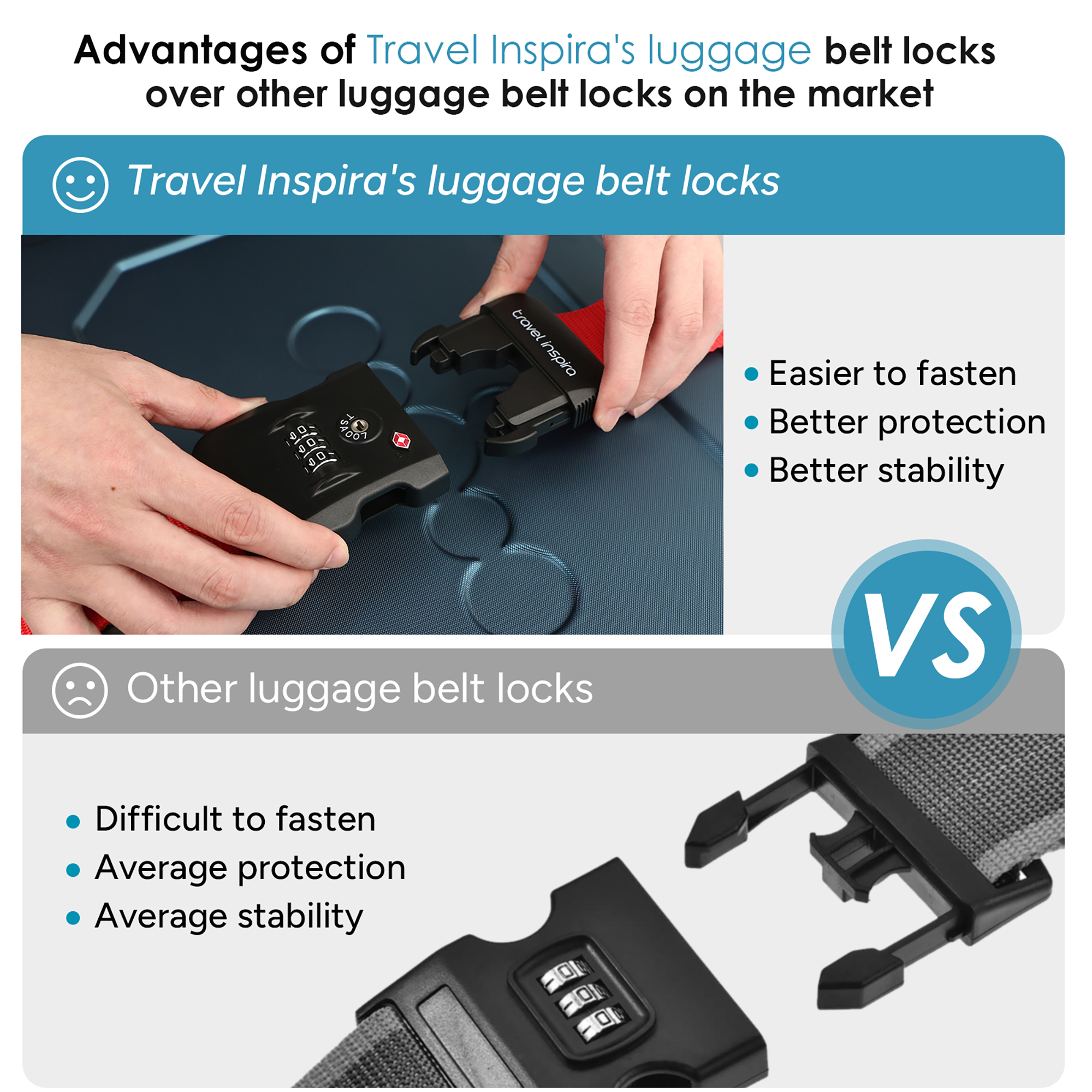 Travel Inspira TSA Luggage Strap Red photo 4