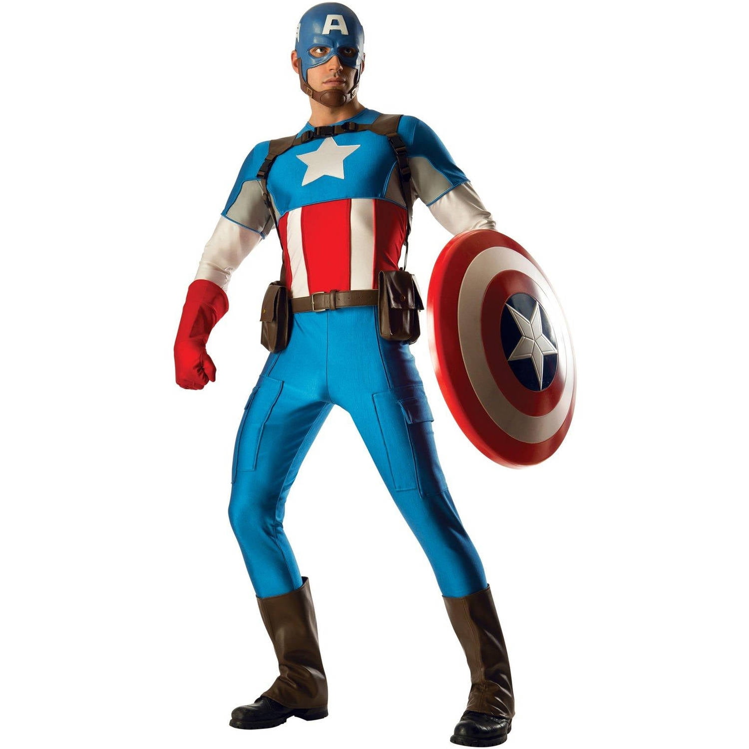 Captain America Halloween Costume For Adults - Captain America Grand Heritage Men's Adult Halloween Costume, 1 Size Captain America Halloween Costume For Adults - Captain America Grand Heritage Men's Adult Halloween Costume, 1 Size