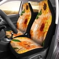 thumbnail image 2 of ZHANZZK Set of 2 Car Seat Covers Vibrant Yellow Watercolor Sunflowers of Old Ephemera Notes Universal Auto Front Seats Protector Fits for Car,SUV Sedan,Truck, 2 of 5
