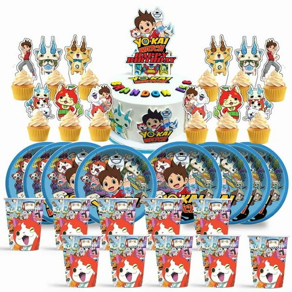 Yokai Watch Birthday Cups Party Supplies Plates Decorations Cake Topper Decor