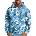 thumbnail image 2 of FOPSUFGWFO Camo Hoodies for Men Daily Wear Soft Drawstring Long Sleeve Pullover Tops Fall Winter Wear Sweatshirts With Pockets 3XL, 2 of 5