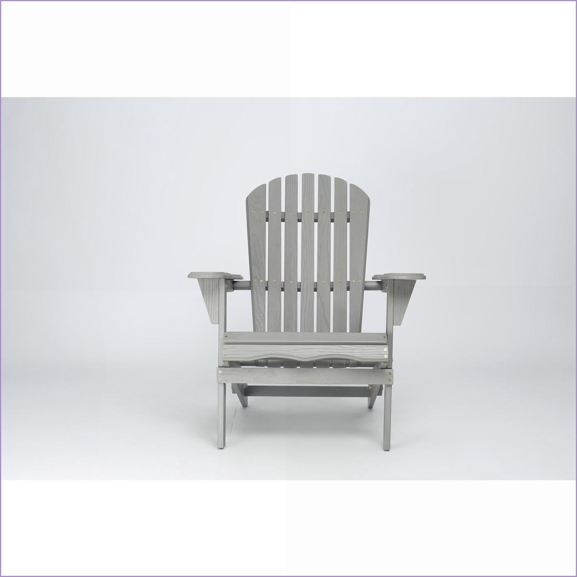 Outdoor Adirondack Chairs Set of 2, Foldable Solid Cedar Wood Slate Gray Lounge Chairs for Patio Backyard | Solid Wood | Slate Gray