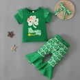 thumbnail image 4 of Baby St Patricks Day Outfit Body para niña Camiseta Estampada Top Pantalones Largos Ropa para niños, 80, 4 of 6