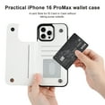 thumbnail image 7 of Mod Design Black And White with Black Circle Leather Wallet Case for iPhone 16 Pro Max 16E 16SE4 16PRO Wallet Case Card Holder Flip, 7 of 7