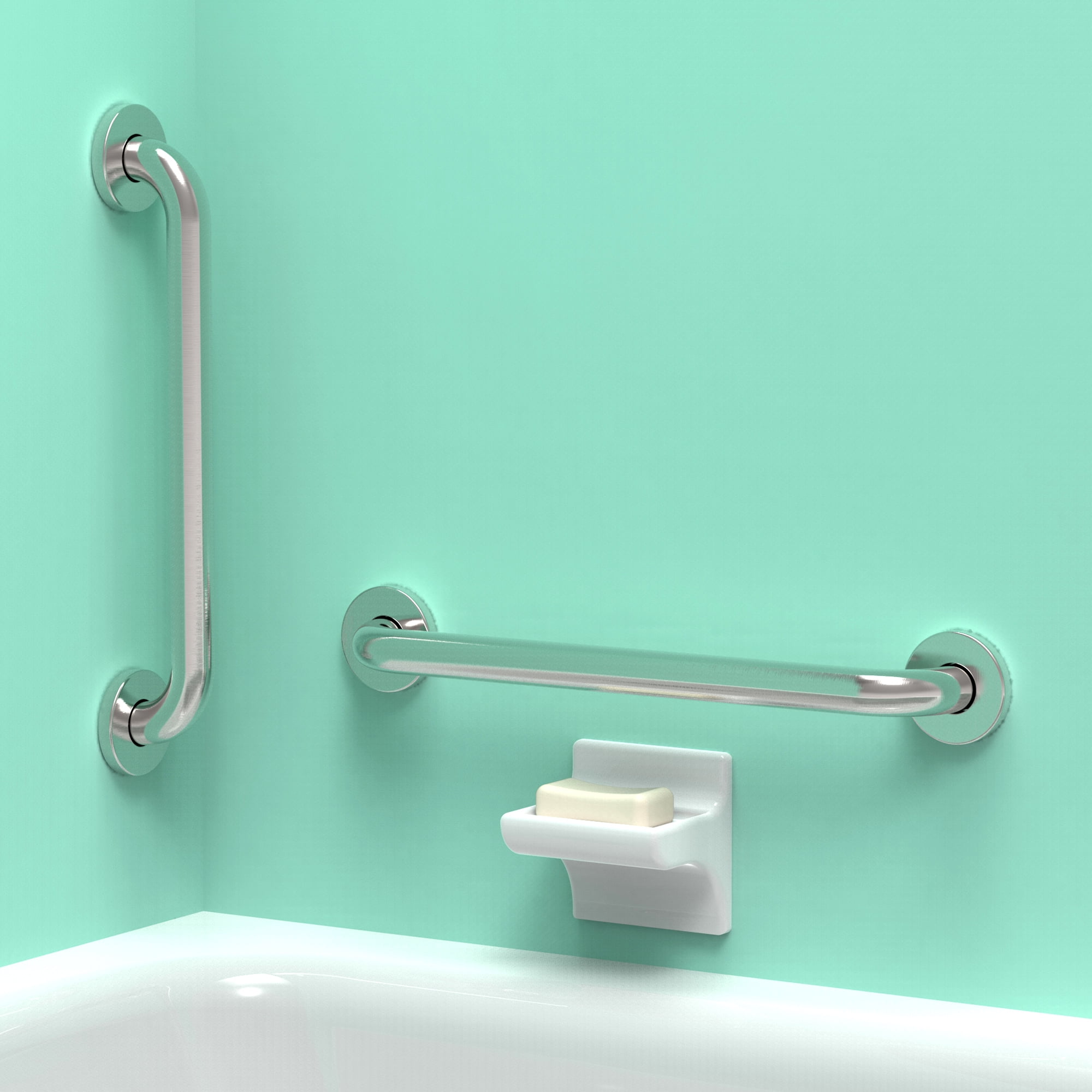 Stainless Steel Safety Handrail for Bathroom, 17.5" W