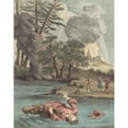 thumbnail image 2 of Louis-Simon Lempereur 12x14 Black Ornate Wood Framed Double Matted Museum Art Print Titled: Le Torrent Et La Riviere (The Torrent and the River) (Published 1756), 2 of 5