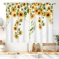 thumbnail image 2 of Sunflower Country Kitchen Curtains Rod Pocket Rustic Yellow Floral Farmhouse Small Cafe Tier Curtains Vintage Wood Barn Retro Window Treatment Drapes Home Decor(27.5W X 39L Inch 2 Panels), 2 of 6
