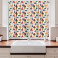 thumbnail image 2 of Ambesonne Floral Kitchen Curtains, Colorful Pansy Flowers Art, 55"x30", Forest Green Persian Blue, 2 of 3