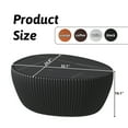 thumbnail image 2 of MDQMD Black Oval Coffee Table with Marble Top for Living Room,Mid Century Modern Coffee Table with Fluted Leather Cover,No Assembly Required, 2 of 8