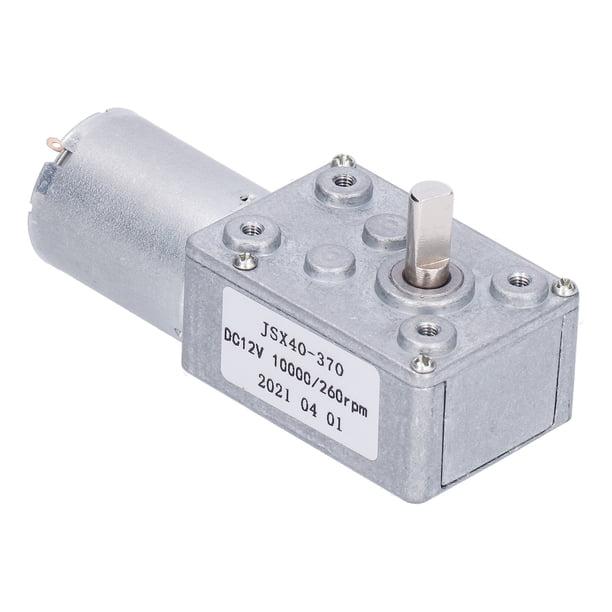 Motor De Engranajes De 12 V, Autobloqueante De 260 RPM, Reducción De Velocidad Sin Carga, Reductor De Tornillo Sin Fin De Turbina De Velocidad De 10000 RPM Para Cabrestantes En