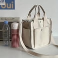 thumbnail image 4 of Minimalist Small Canvas Square Bag, All-Match Satchel Bag - Suitable For Work & School, 4 of 4
