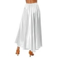 thumbnail image 3 of Alvivi Women Elastic Waistband Ruffle Maxi Skirt Swing A-line Pleated Skirts Casual Skater Silver 80cm, 3 of 7