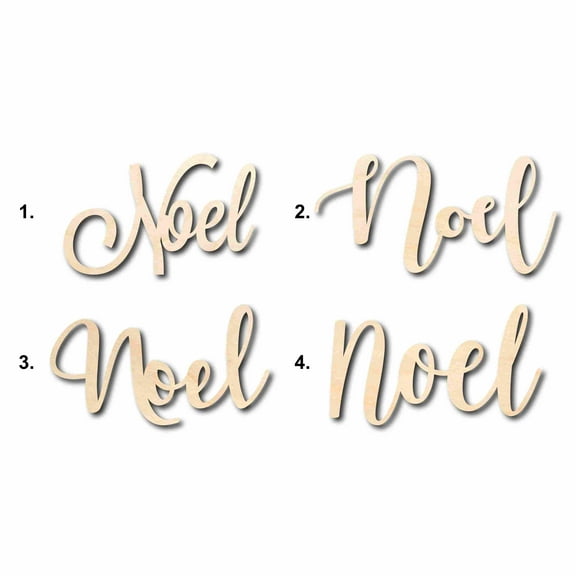 Noel Sign Unfinished Wood Cutout Home Decor DIY Option 4- 36" Wide / 1/4"