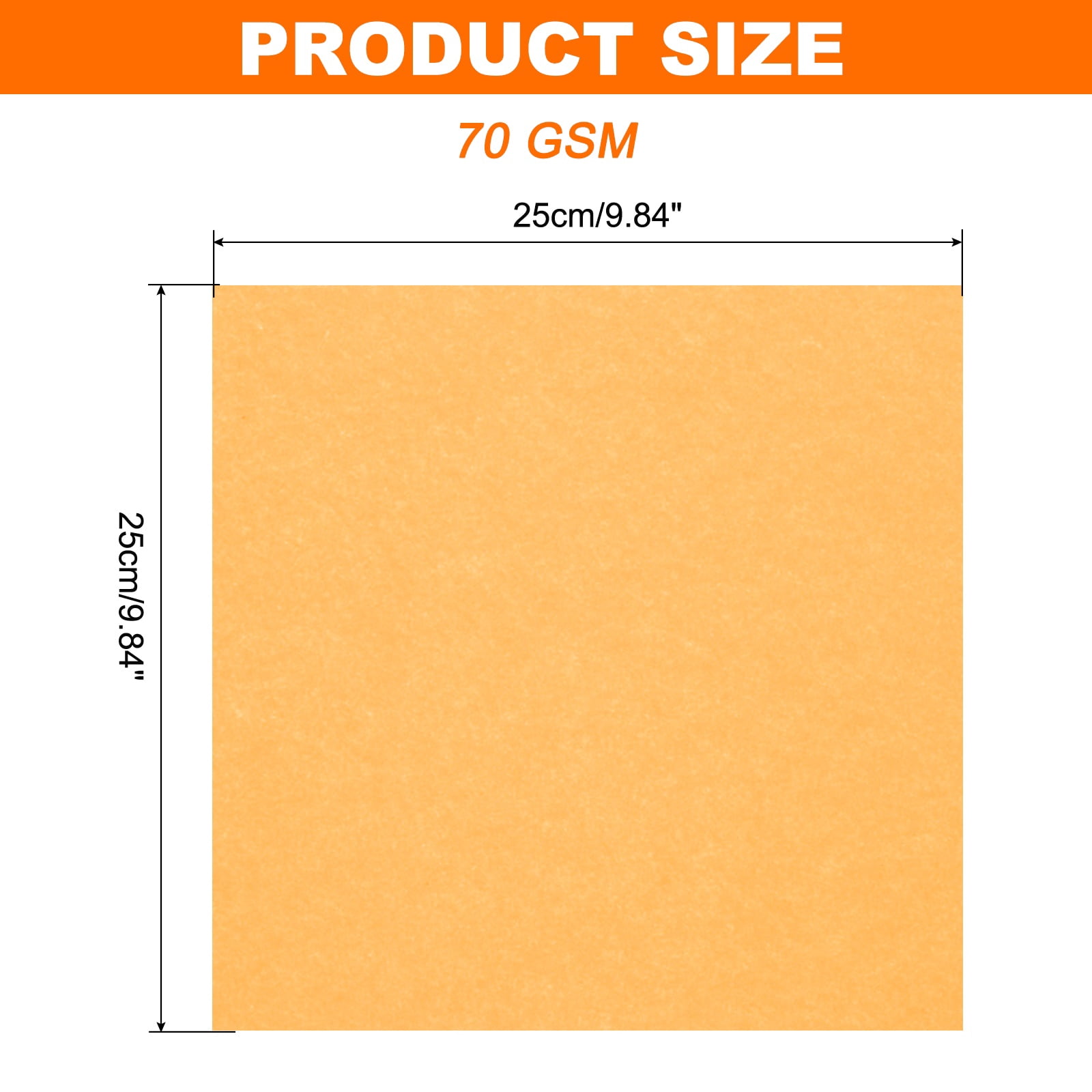 Uxcell 75 Sheets Origami Paper Double Sided 10x10 Inch(25x25cm) 70GSM Origami Paper Square Sheet Easy Fold for Beginners DIY Arts Crafts Projects, Fluorescent Orange