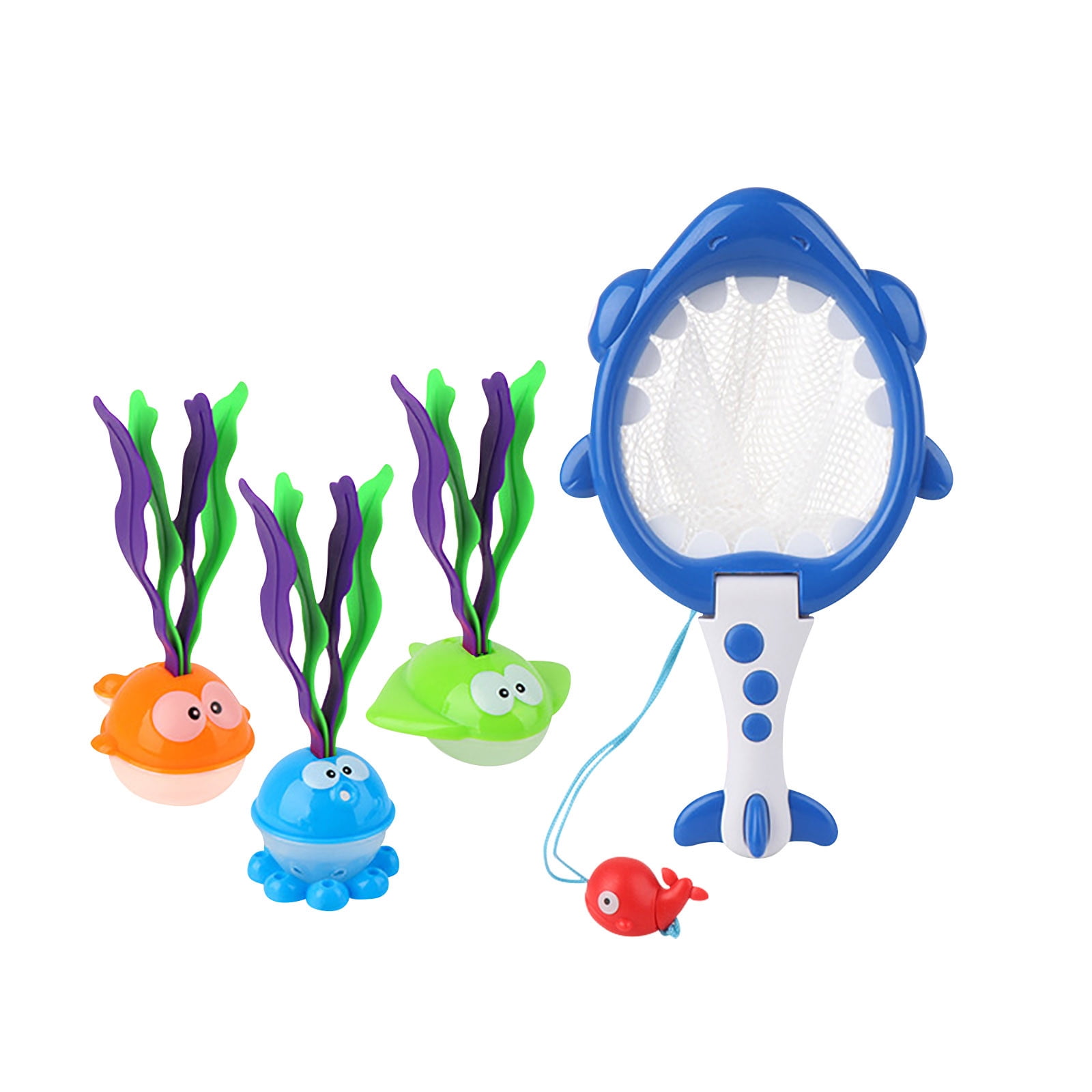 Fonwoon Bath Toy,Fishing Floating Animals Squirts Toy,Fish Net Game In