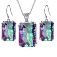 thumbnail image 2 of Conjunto de joyas HUOGUO para mujer, cristal coloreado y diamante retro, 2 of 2