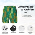 thumbnail image 3 of Sikiie Pineapples1 Print Men's Double Layer Swimming Trunks, Adjustable Waistband and Pockets Sports Swimming Trunks, Beach Swimwear-Small, 3 of 6