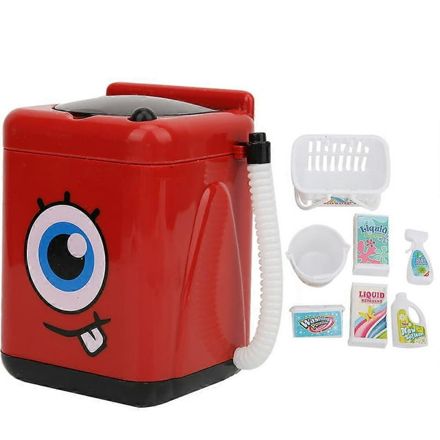 Small Household Washing Machine Simulator for Children, Multifunctional Intelligence Toy, Portable Compact Design for Learning