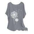 thumbnail image 1 of PEZHADA Blouses pour Femmes Manches 3/4 Mode Été Col Rond Manches Courtes Imprimé Blouses Décontractées, 1 of 9