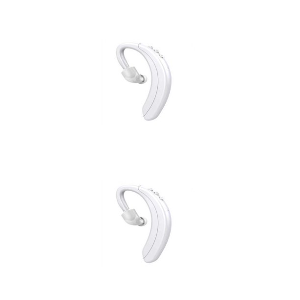 Matsuzay Bluetooth-Compatibilidad Auricular Impermeable HiFi Estéreo Portátil Deportes Música Llamada Auricular Auricular con micrófono Blanco 2piezas