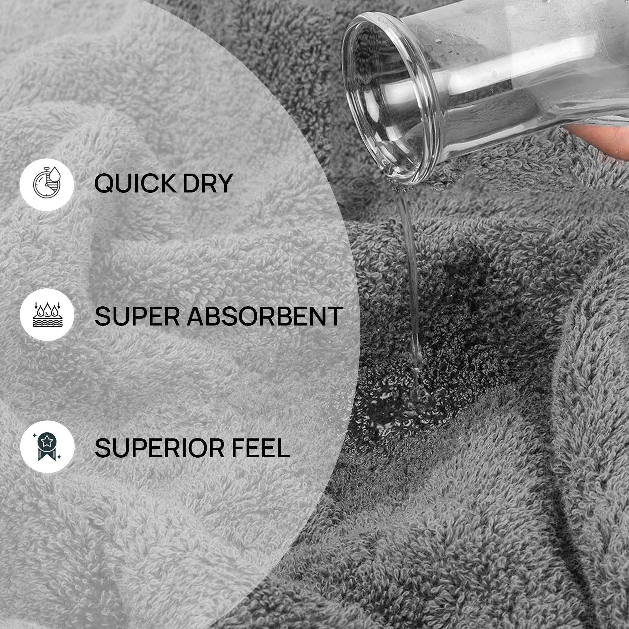 Zahari Home Modern Line Towel Set - 3-Piece Bath Ensemble with Unique Design - Luxury Bath, Hand, and Wash Towels - Contemporary Decor for Beautiful Bathroom