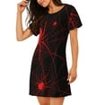 thumbnail image 2 of Yiaed Red Spider On The Web Print Women's Loose-Fit Short Sleeve Nightgown, Soft and Comfortable Sleep Dress for Relaxation and Sleepwear, 2 of 6
