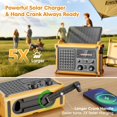 thumbnail image 3 of Radio meteorológica Raynic de 1200 mAh con carga solar y con manivela, 3 of 9