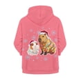 thumbnail image 2 of Chririnla Snowflake Capybara Lights Teen Girls Hooded Pullover Long Sleeve Soft Comfy with Pockets Casual Loose Top for Travel Size 6-9, 2 of 7
