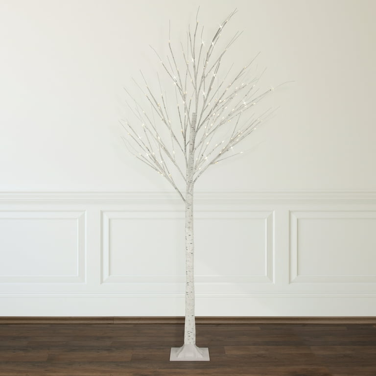 Northlight 6 ft. Lighted Christmas White Birch Twig Tree Outdoor Decoration  - Warm White LED Lights 34289209 - The Home Depot