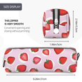 thumbnail image 3 of Cauagu Hand Drawn Strawberry Print Leather Pencil Pen Case - Stationery Bag Portable Stationery Bag Big Capacity Pencil Pouch Cosmetic Organizer Bag for Men & Women, 3 of 7