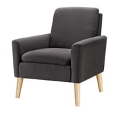Dazone Modern Accent Chair Single Sofa Comfy Upholstered Arm Chair Living Room Furniture(Black)