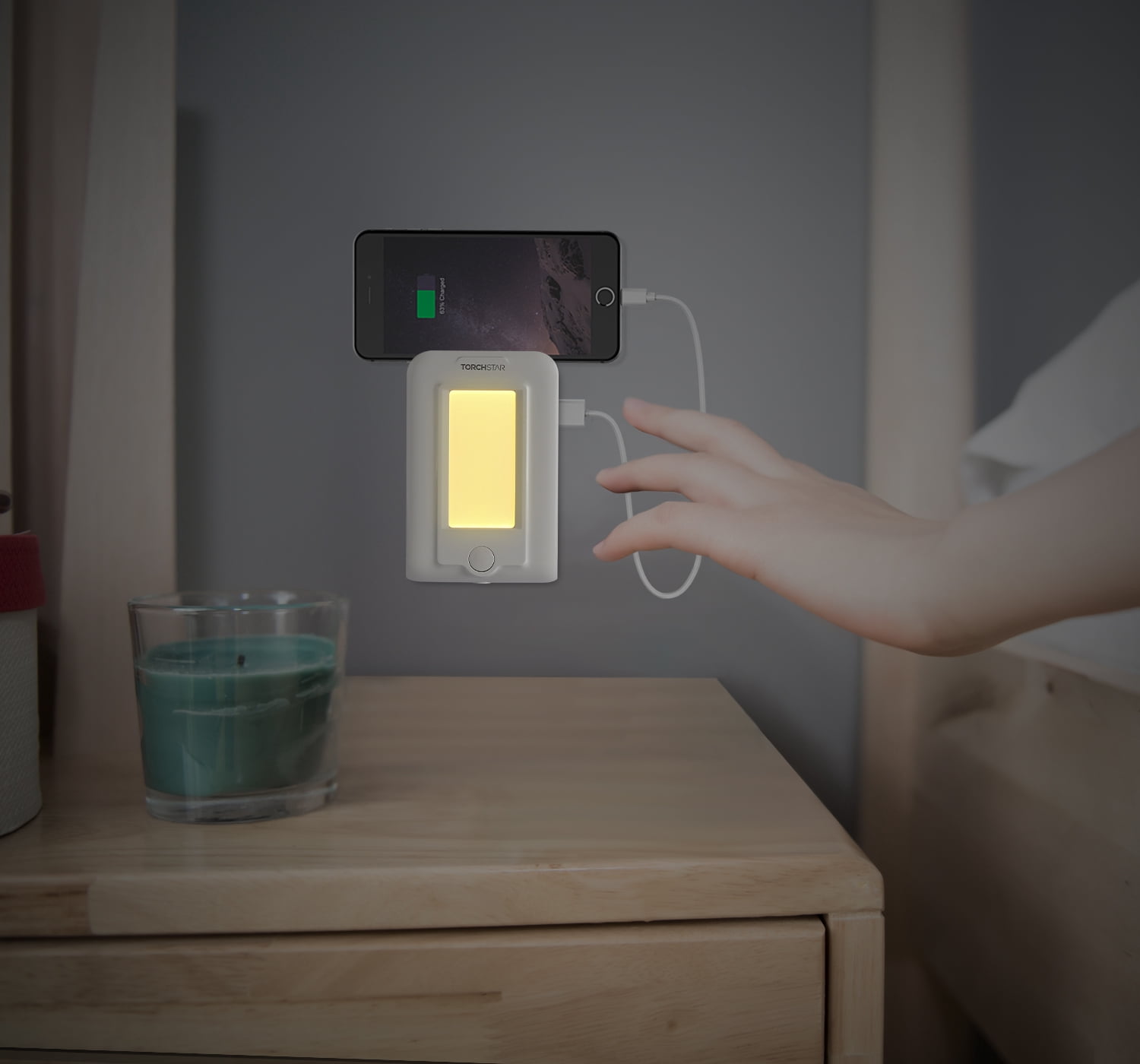 2 Pack Night Light Surge Protector Outlet with USB Ports, 2 USB Ports, 4 AC Outlets, Dusk to Dawn Nightlight