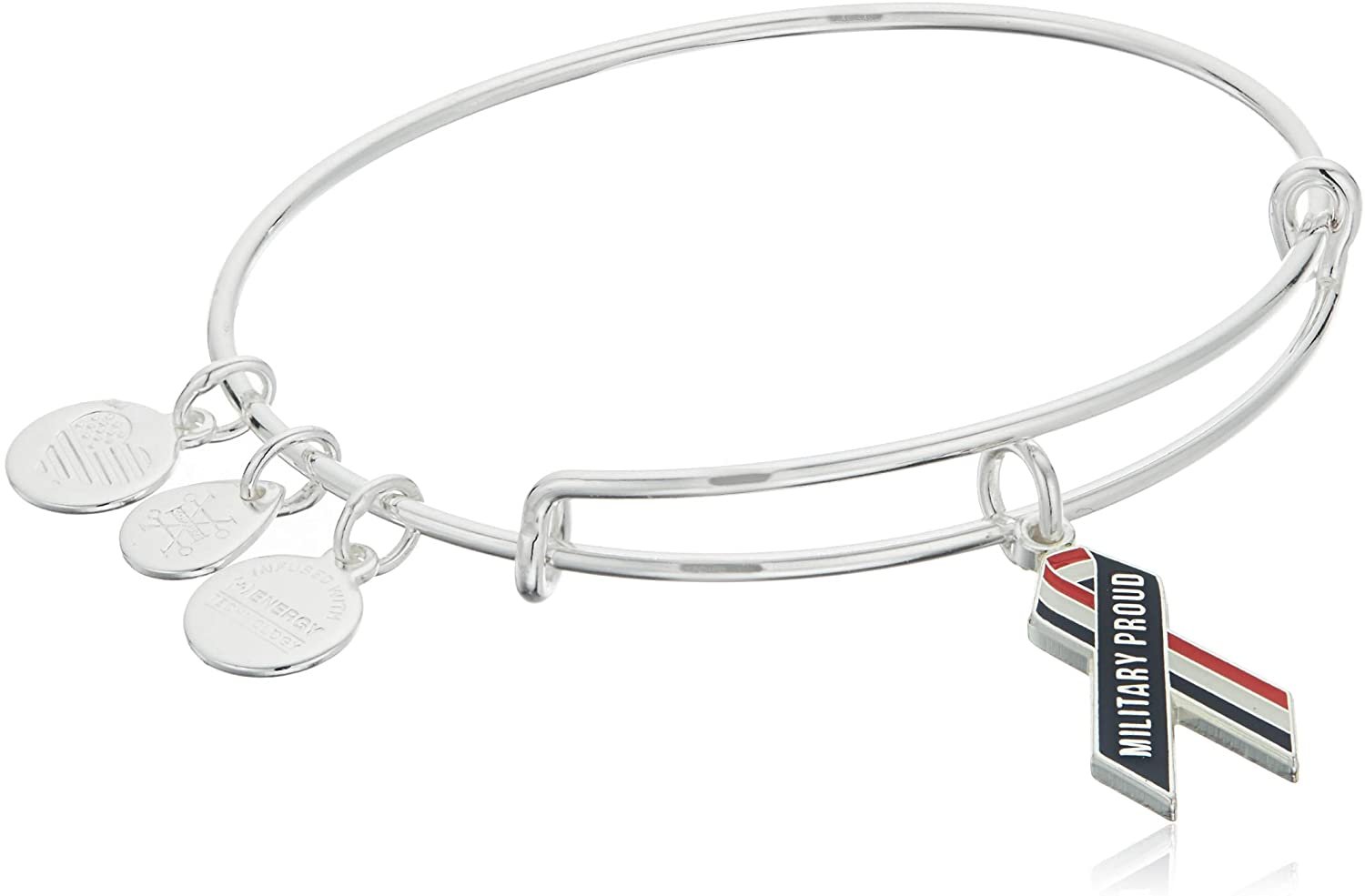 Alex And Ani Sunglasses Santa Charm Bangle - Shiny Silver Expandable Bracelet