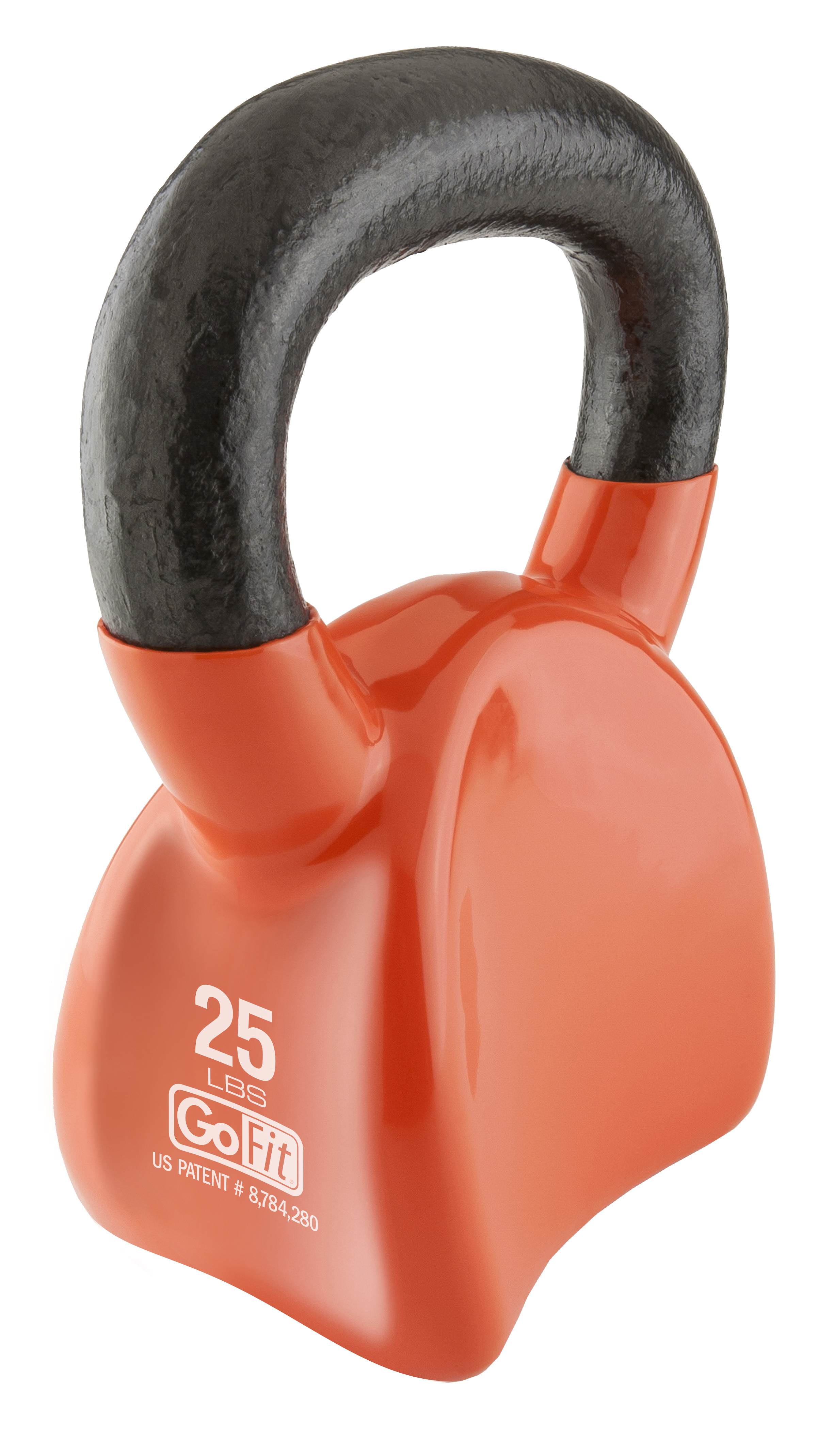 Gym and CrossFit Workouts GoFit Contour Kettlebell Vinyl Coated Premium Kettle bell Home for Exercise