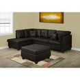 thumbnail image 2 of Monarch Specialties Light Grey Bonded Leather Sofa Sectional, 2 of 4