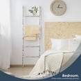 thumbnail image 6 of Blanket Ladder for The Living Room and Bedroom, 6-Tier Wall Leaning Rustic Decorative Farmhouse Blanket Rack, Quilt Rack, Ladder Shelf, Easy Assembly, White Wash, 6 of 8