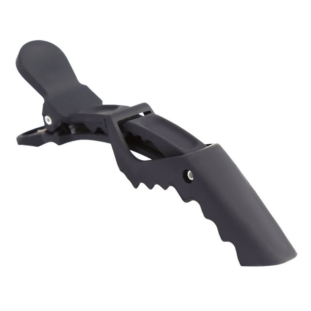 Pinzas para el cabello de salón de moda, pinzas de agarre para peluquería de cocodrilo, herramientas de peinado (negro), 6 uds.